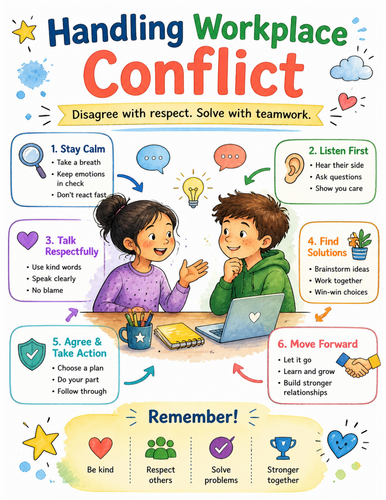 Handling Workplace Conflict I Educational Poster I Classroom Decor