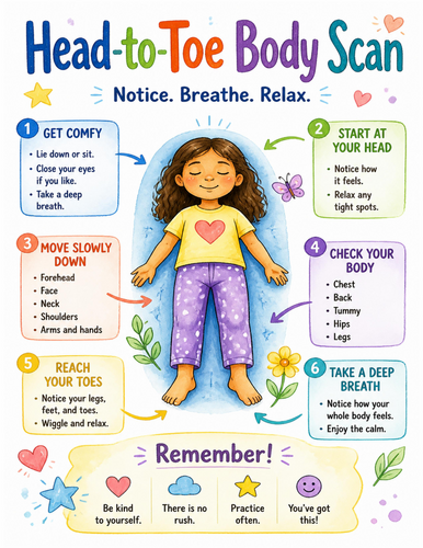 Head-to-Toe Body Scan I Educational Poster I Classroom Decor