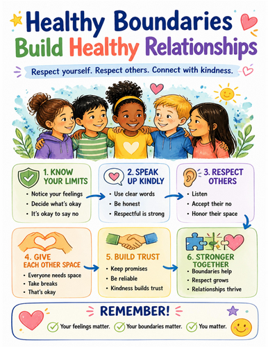Healthy Boundaries Build Healthy Relationships I Educational Poster I Classroom Decor