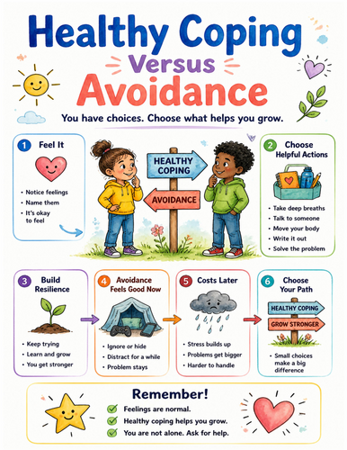 Healthy Coping Versus Avoidance I Educational Poster I Classroom Decor