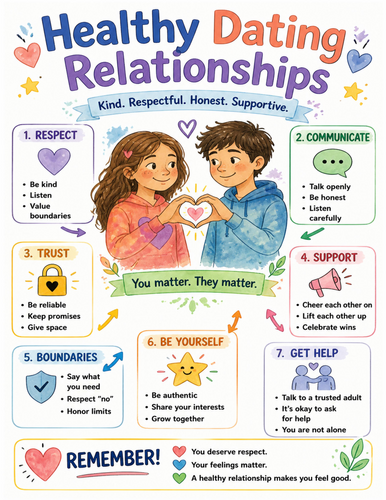 Healthy Dating Relationships I Educational Poster I Classroom Decor