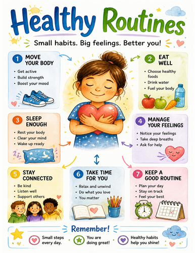 Healthy Routines I Educational Poster I Classroom Decor