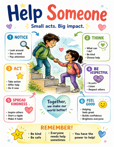 Help Someone I Educational Poster I Classroom Decor