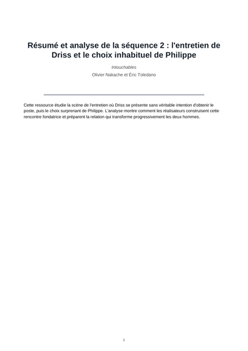 Intouchables – Sequence 2: Driss’s Interview and Philippe’s Unusual Choice