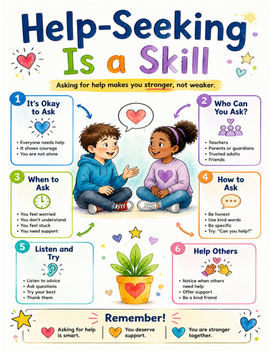 Help-Seeking Is a Skill I Educational Poster I Classroom Decor