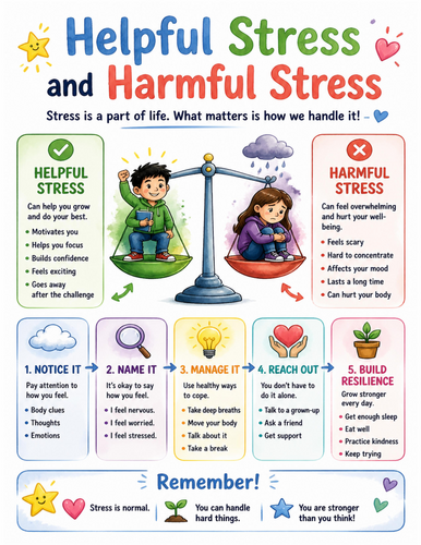 Helpful Stress and Harmful Stress I Educational Poster I Classroom Decor