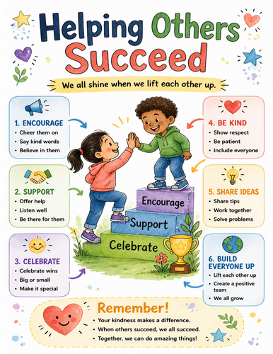 Helping Others Succeed I Educational Poster I Classroom Decor