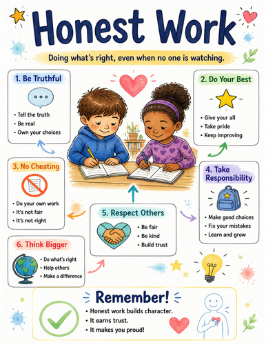 Honest Work I Educational Poster I Classroom Decor