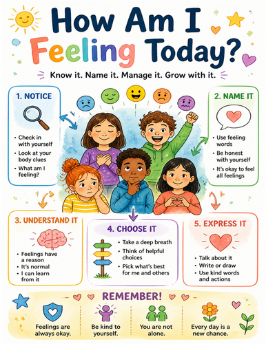 How Am I Feeling Today I Educational Poster I Classroom Decor