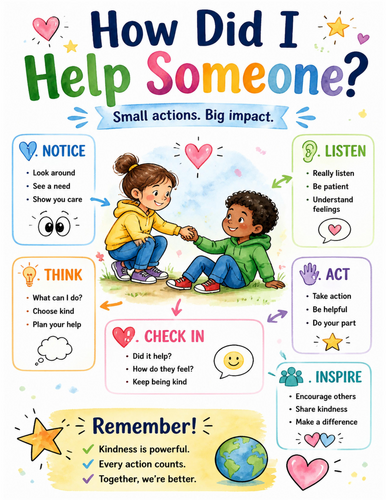 How Did I Help Someone I Educational Poster I Classroom Decor