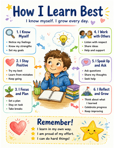 How I Learn Best I Educational Poster I Classroom Decor