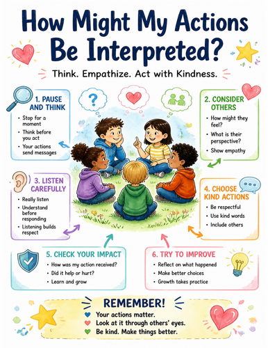 How Might My Actions Be Interpreted I Educational Poster I Classroom Decor