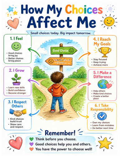 How My Choices Affect Me I Educational Poster I Classroom Decor
