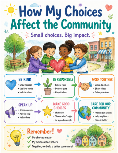 How My Choices Affect the Community I Educational Poster I Classroom Decor