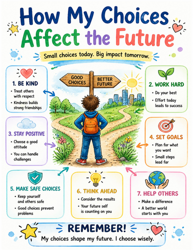 How My Choices Affect the Future I Educational Poster I Classroom Decor