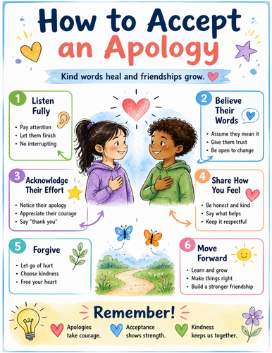 How to Accept an Apology I Educational Poster I Classroom Decor