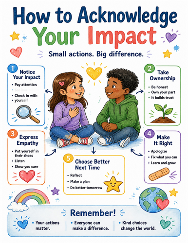How to Acknowledge Your Impact I Educational Poster I Classroom Decor