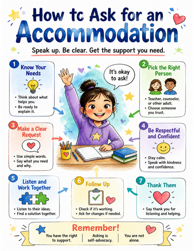 How to Ask for an Accommodation I Educational Poster I Classroom Decor