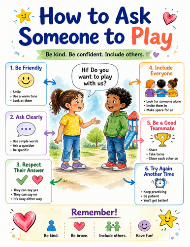 How to Ask Someone to Play I Educational Poster I Classroom Decor