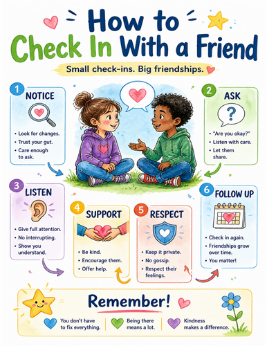 How to Check In With a Friend I Educational Poster I Classroom Decor