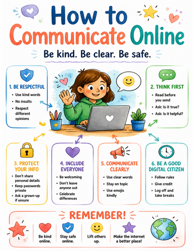 How to Communicate Online I Educational Poster I Classroom Decor