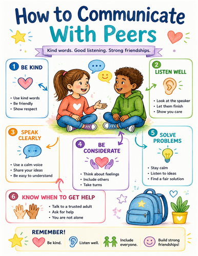 How to Communicate With Peers I Educational Poster I Classroom Decor