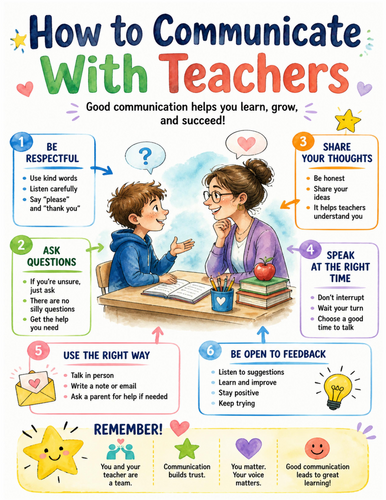 How to Communicate With Teachers I Educational Poster I Classroom Decor