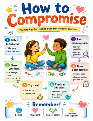 How to Compromise I Educational Poster I Classroom Decor