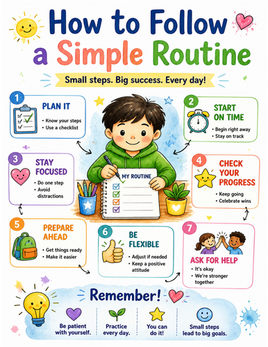 How to Follow a Simple Routine I Educational Poster I Classroom Decor