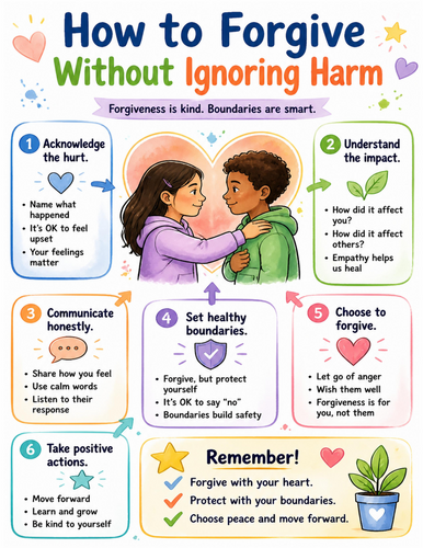 How to Forgive Without Ignoring Harm I Educational Poster I Classroom Decor