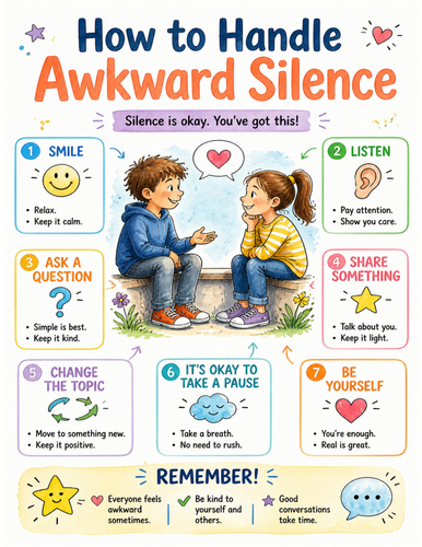 How to Handle Awkward Silence I Educational Poster I Classroom Decor