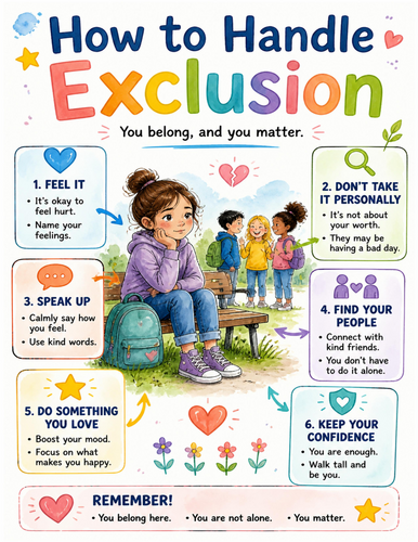 How to Handle Exclusion I Educational Poster I Classroom Decor