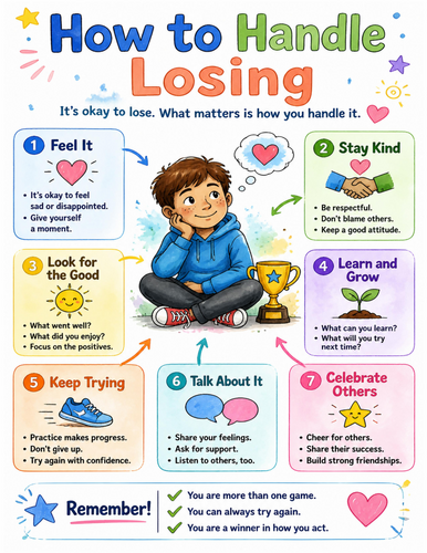 How to Handle Losing I Educational Poster I Classroom Decor