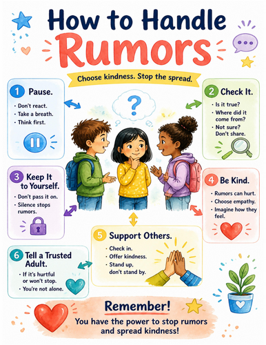 How to Handle Rumors I Educational Poster I Classroom Decor