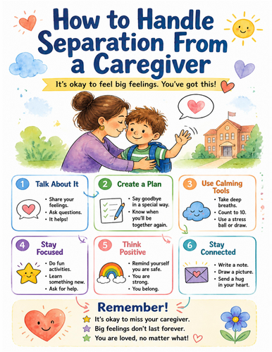How to Handle Separation From a Caregiver I Educational Poster I Classroom Decor