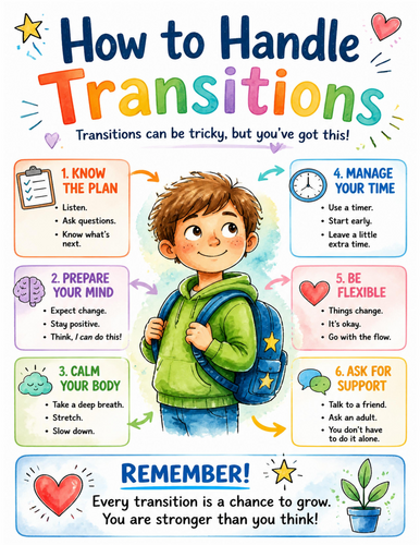 How to Handle Transitions I Educational Poster I Classroom Decor