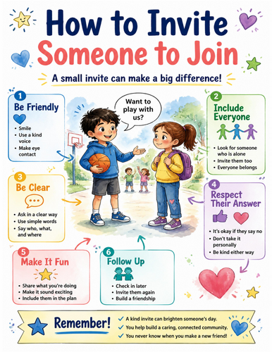 How to Invite Someone to Join I Educational Poster I Classroom Decor