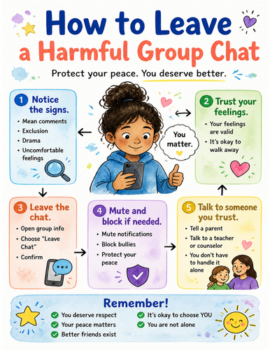 How to Leave a Harmful Group Chat I Educational Poster I Classroom Decor
