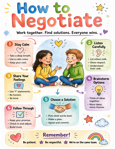 How to Negotiate I Educational Poster I Classroom Decor
