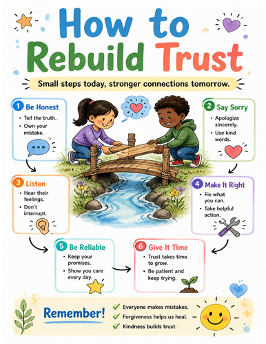 How to Rebuild Trust I Educational Poster I Classroom Decor