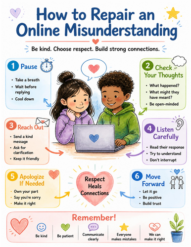 How to Repair an Online Misunderstanding I Educational Poster I Classroom Decor
