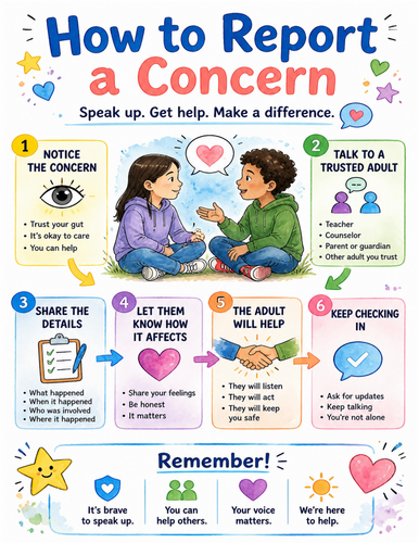 How to Report a Concern I Educational Poster I Classroom Decor