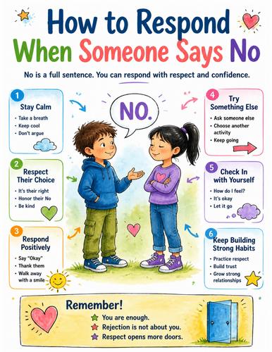 How to Respond When Someone Says No I Educational Poster I Classroom Decor