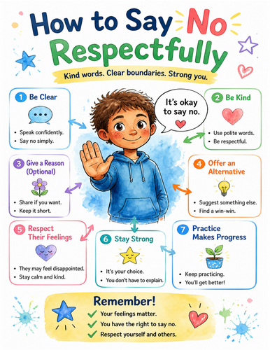 How to Say No Respectfully I Educational Poster I Classroom Decor