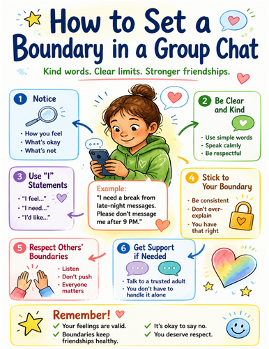 How to Set a Boundary in a Group Chat I Educational Poster I Classroom Decor