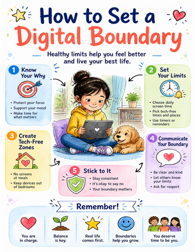 How to Set a Digital Boundary I Educational Poster I Classroom Decor