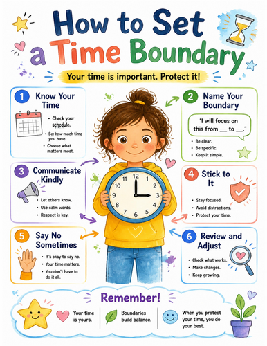 How to Set a Time Boundary I Educational Poster I Classroom Decor