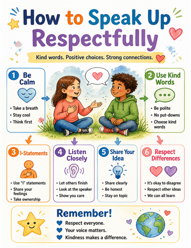 How to Speak Up Respectfully I Educational Poster I Classroom Decor
