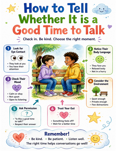 How to Tell Whether It Is a Good Time to Talk I Educational Poster I Classroom Decor