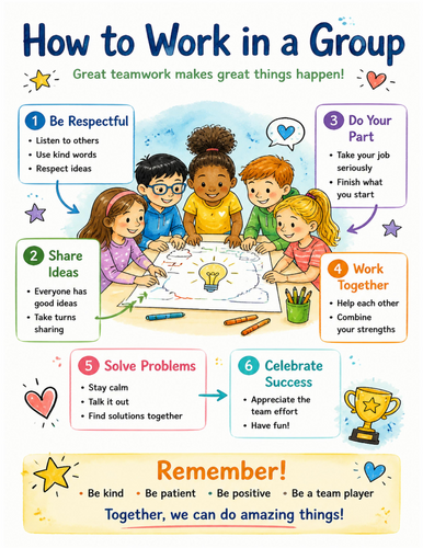 How to Work in a Group I Educational Poster I Classroom Decor